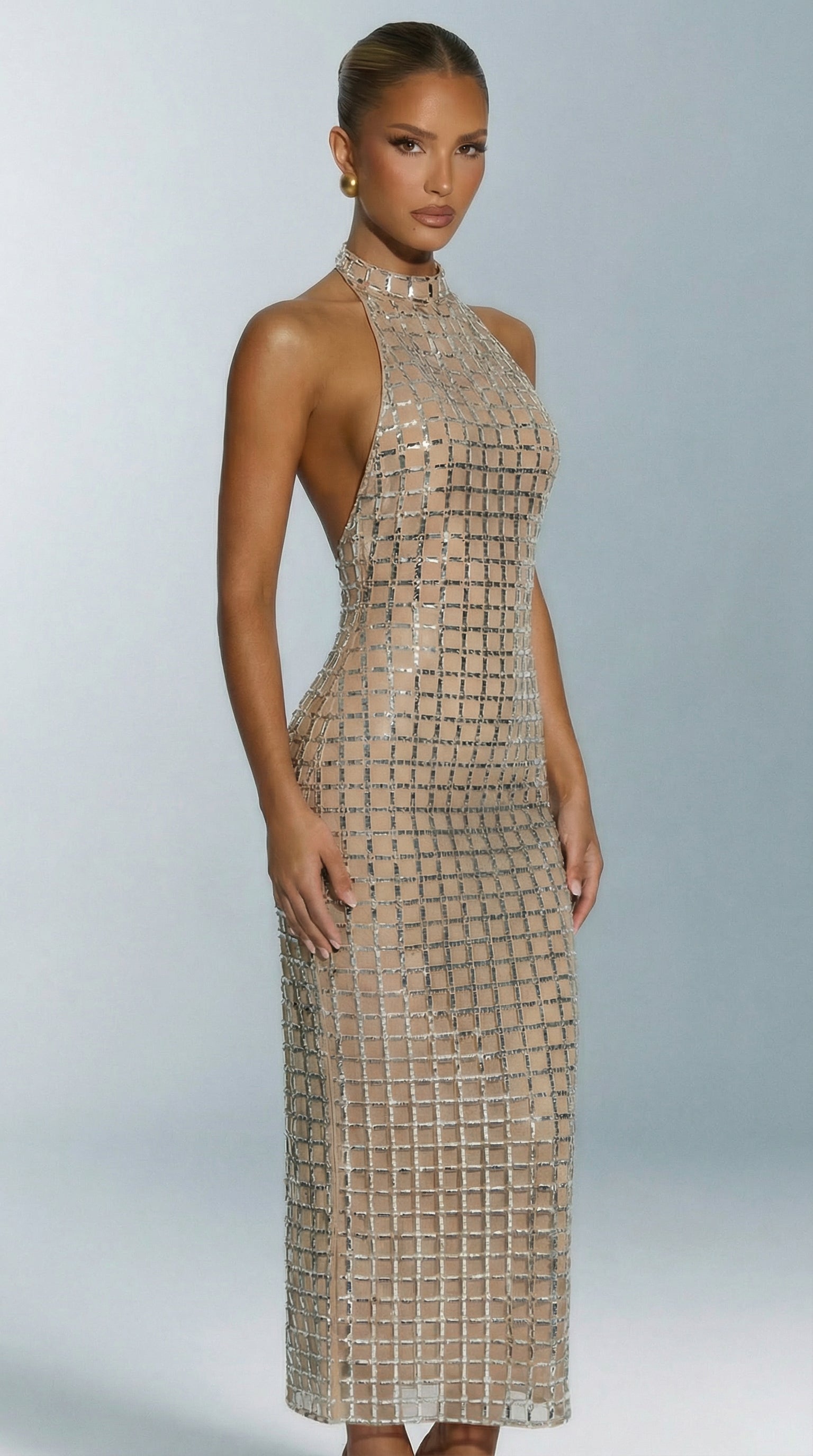 MIA™ | Sparkling Backless Midi Dress