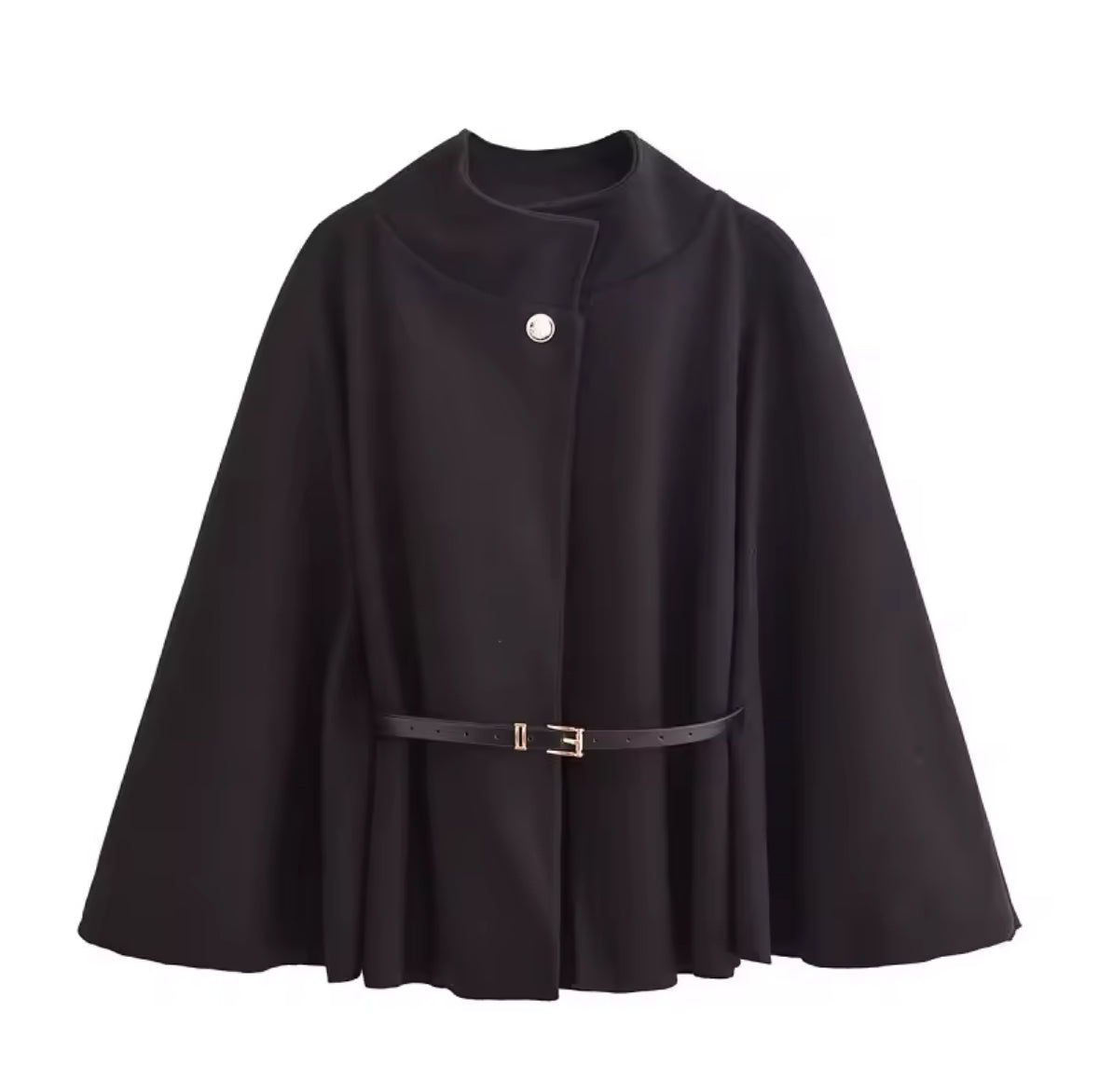 Long poncho with belt