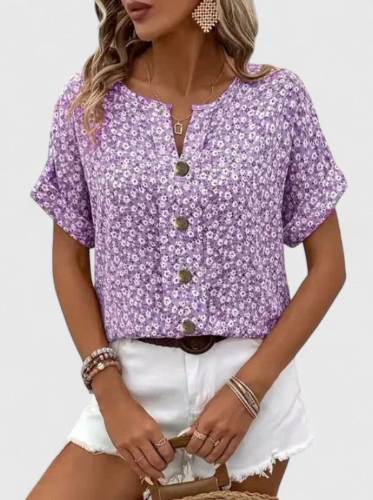 Sabine - Elegant Summer Floral Top