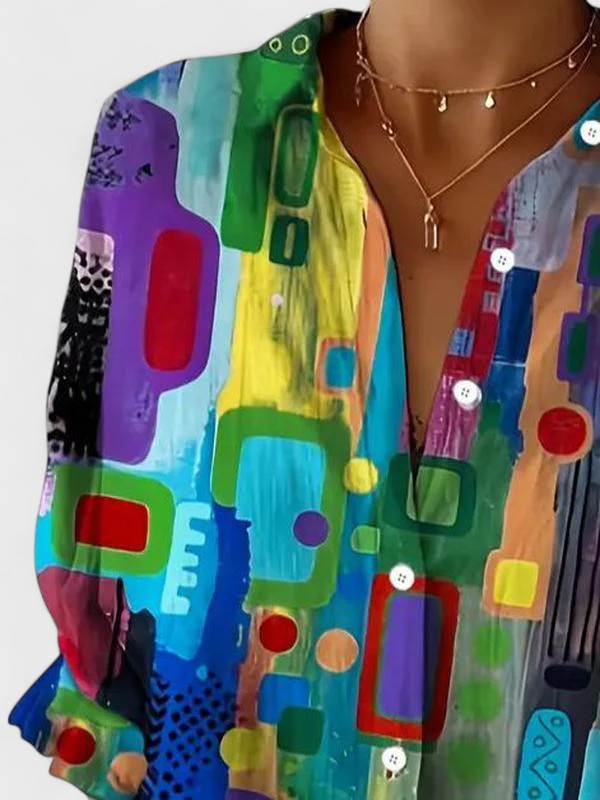 Rose™ | Elegant Blouse with Geometric Pattern