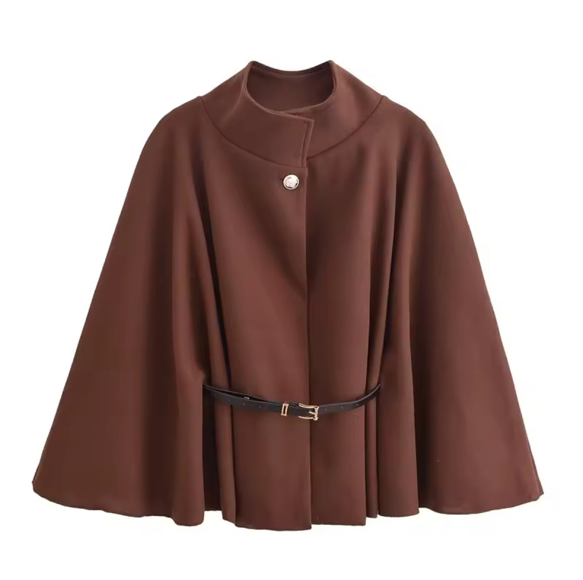 Long poncho with belt